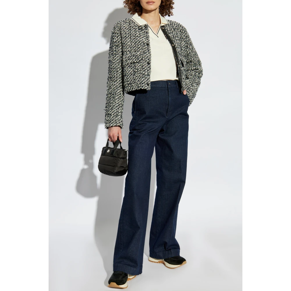 Moncler Tweed donsjack Duphin Blue Dames