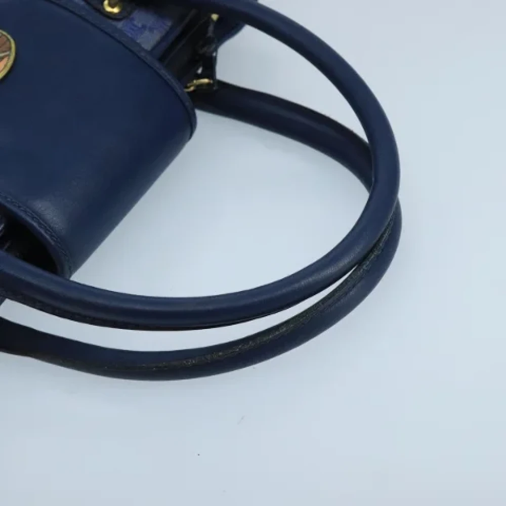 Celine Vintage Pre-owned Canvas handbags Blue Dames