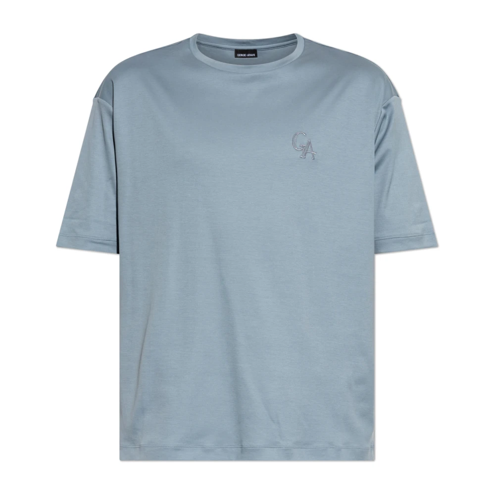 Giorgio Armani Hombre Azul - Camiseta Con Logo Bordado - Tops - L