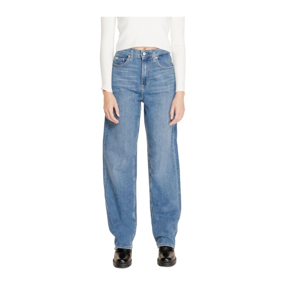 Calvin Klein Jeans Blauwe Katoenmix Jeans voor Vrouwen Blue Dames