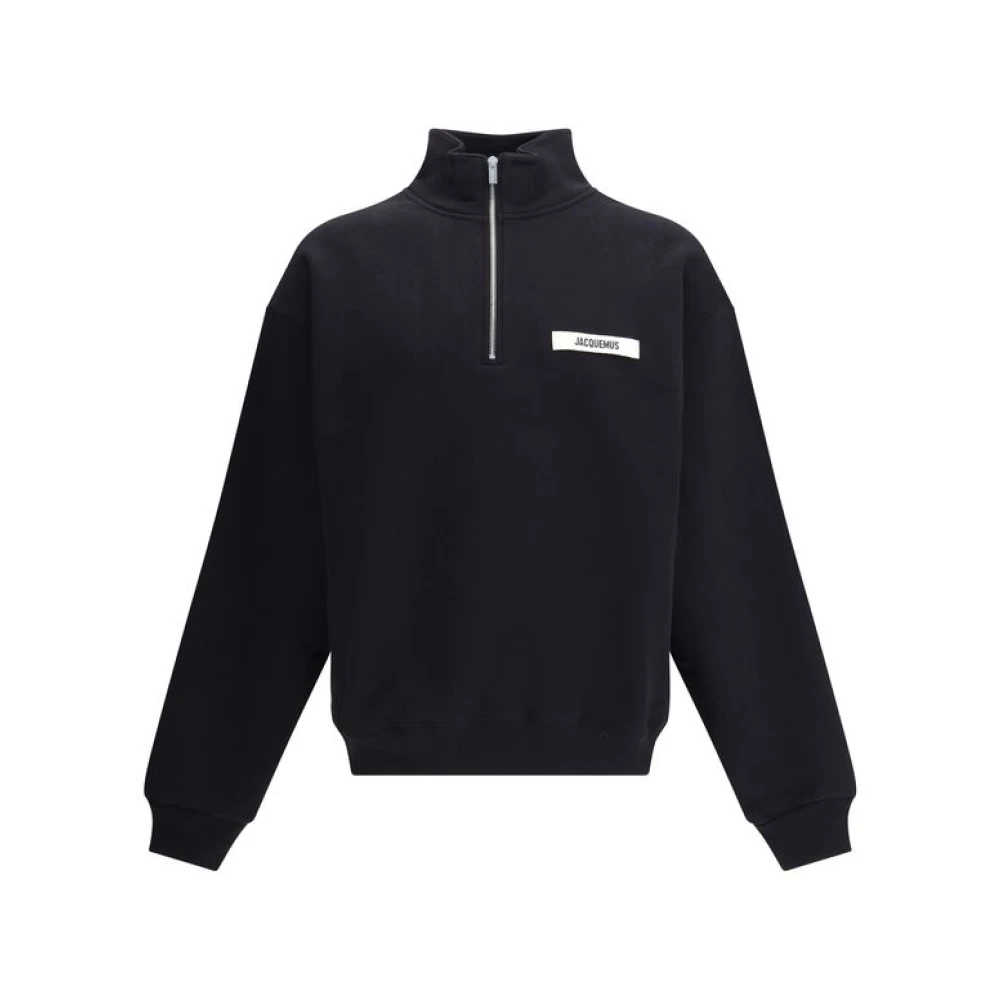 Jacquemus Men's Black Cozy Zip-Up Sweatshirt - Zip-Throughs - M - Sweatshirts & Hoodies