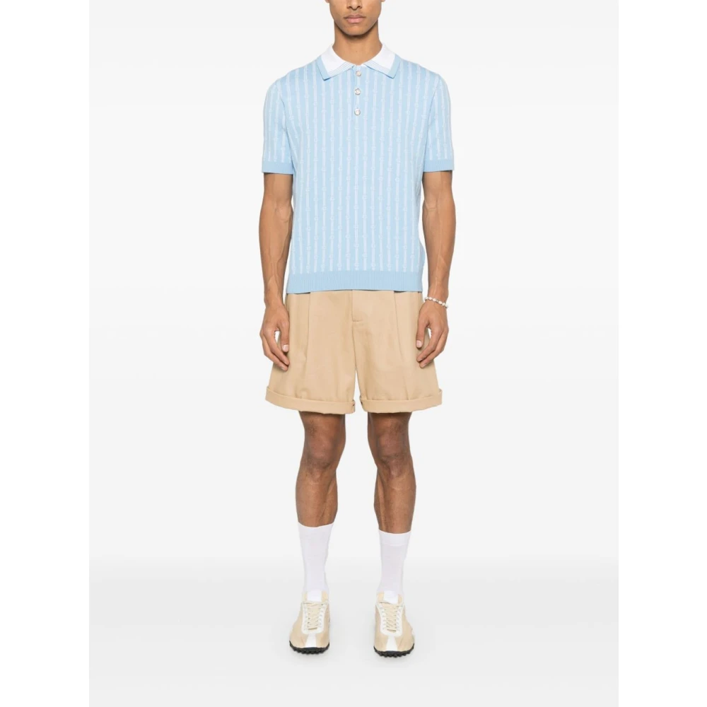 Casablanca Monogram Poloshirts en Polos Blue Heren