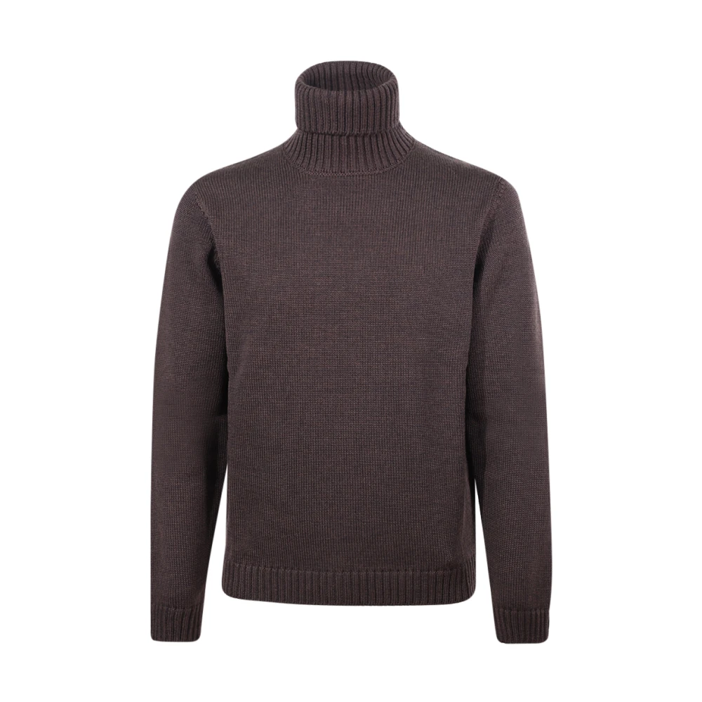 Zanone Donkerbruine Merinowollen Coltrui Brown Heren