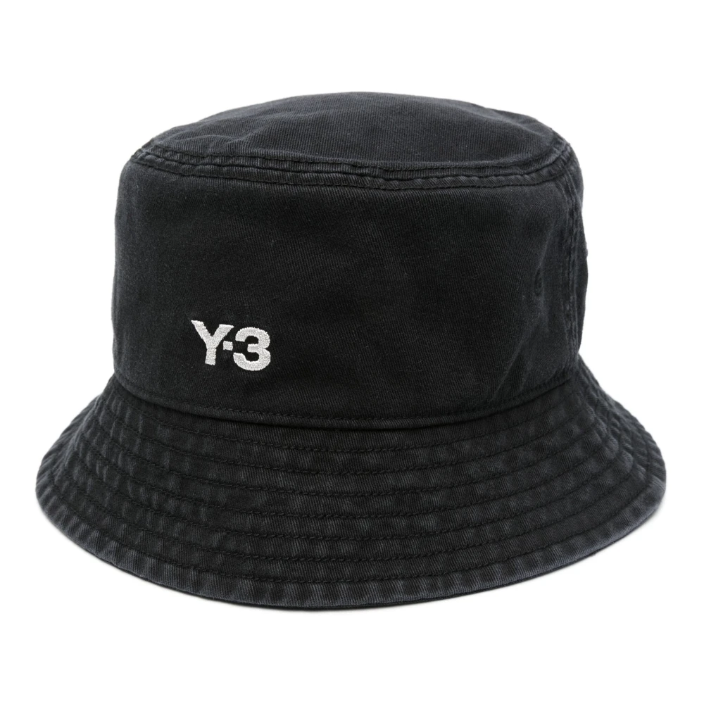 Y-3 Zwarte Katoenen Bucket Hat Black Dames