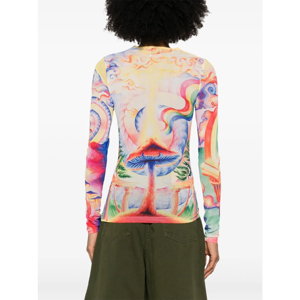 Casablanca MultiColour Crewneck Shirt met Lange Mouwen Multicolor Dames