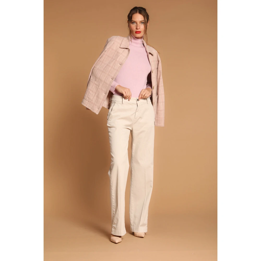 Mason's Straight Women's Chino Pants in Gabardine Beige Dames