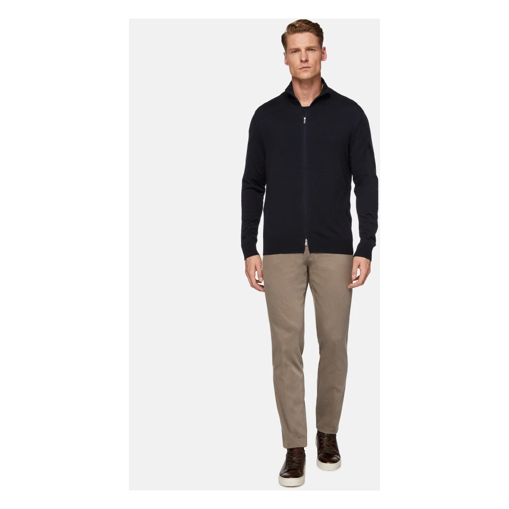 Boggi Milano Full-Zip Jumper Blue Heren