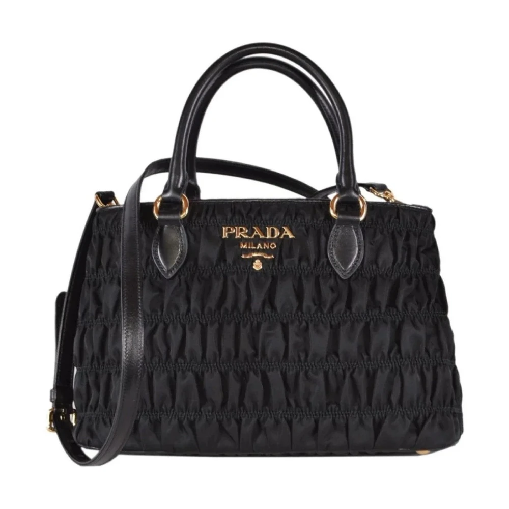 Prada Women's Black Handbags, One Size, Gaufre Nylon Handbag