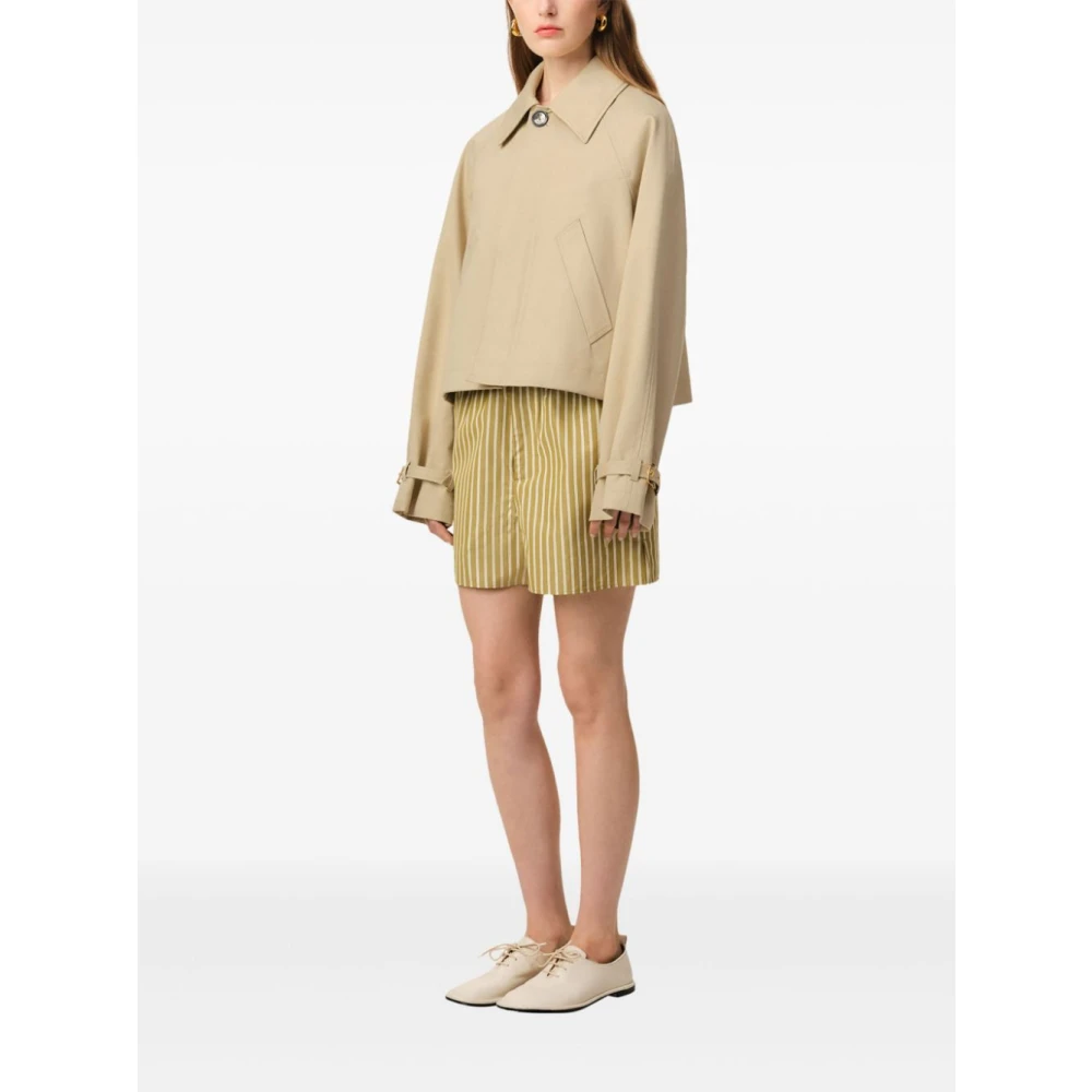 Ami Paris Beige Jas met Gouden Details Beige Dames