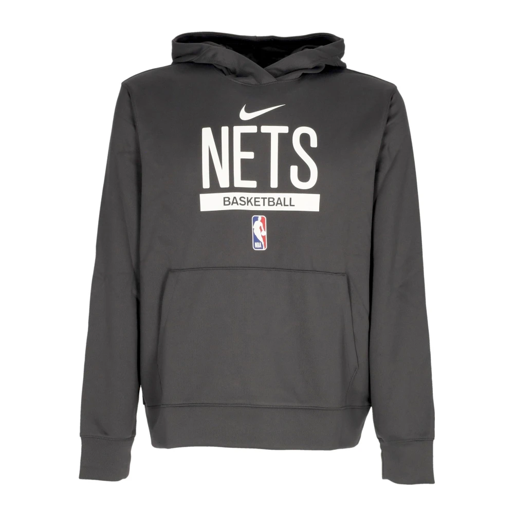 Nike Gray Long Sleeve Training Tops, Male, Xl, Brooklyn Nets Hoodie Tech Fleece Anthracite