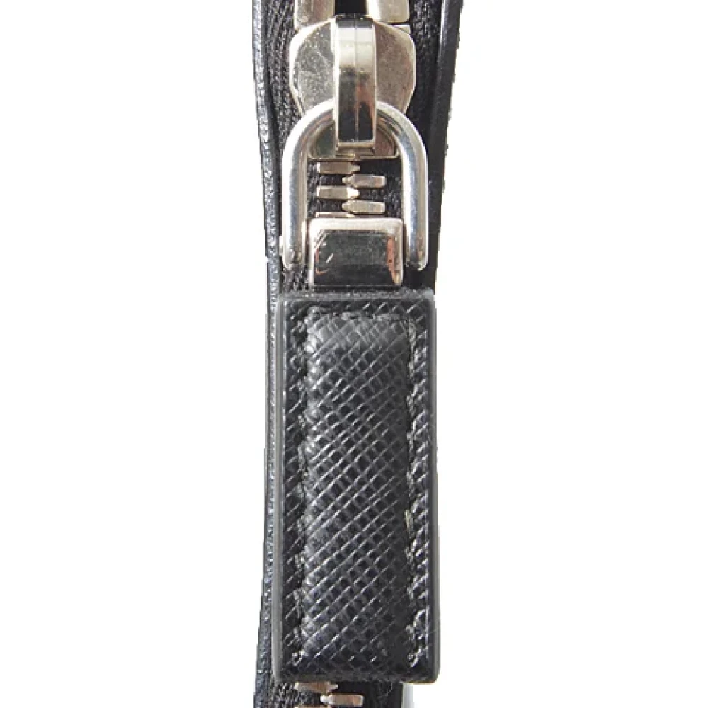 Prada Vintage Pre-owned Leather clutches Black Dames