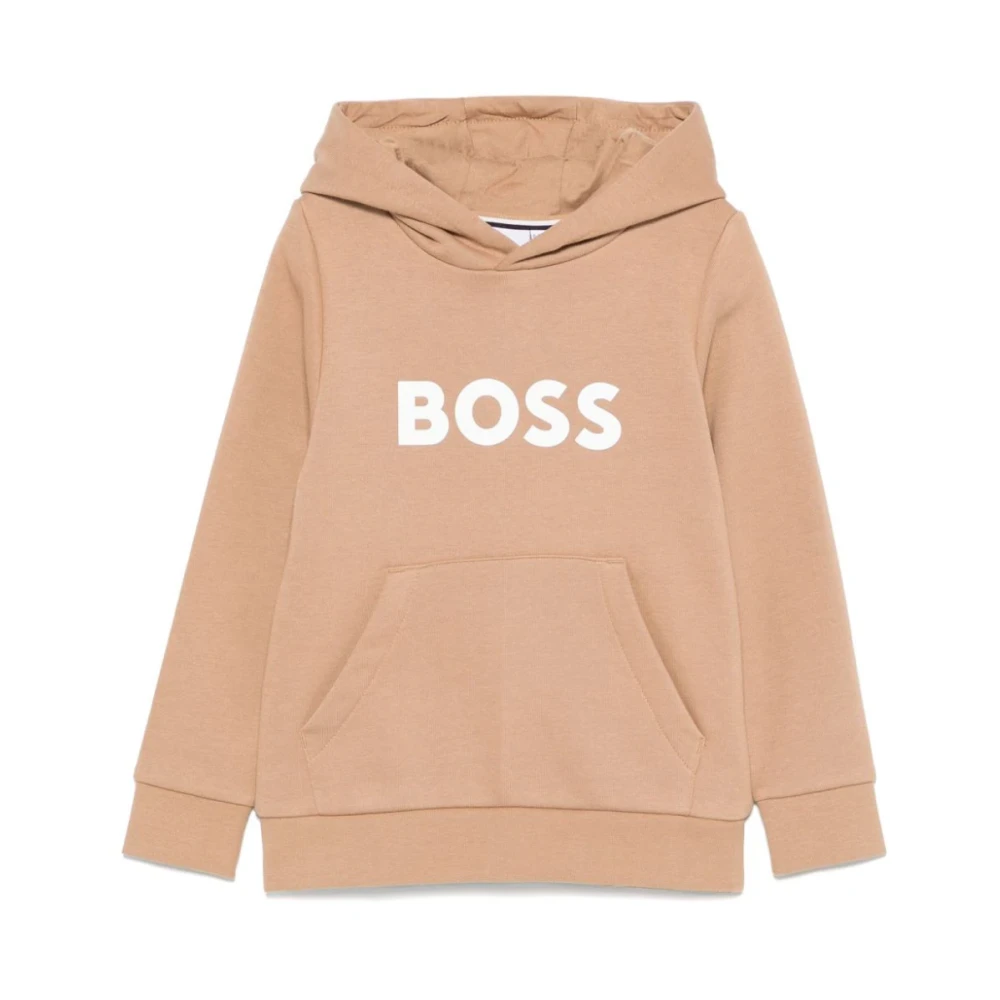 Hugo Boss Brun Logo Hoodie Tröja Brown, Pojke