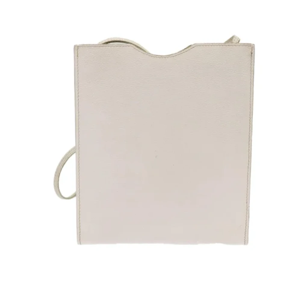 Hermès Vintage Pre-owned Leather shoulder-bags White Dames