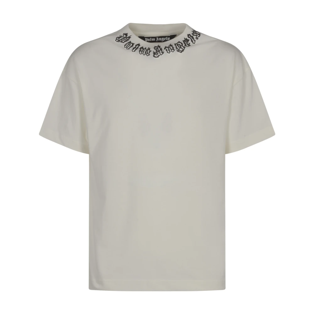 Palm Angels Logo Tee Shirts White Heren