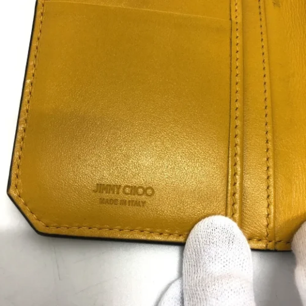 Jimmy Choo Pre-owned Leather wallets Yellow Dames