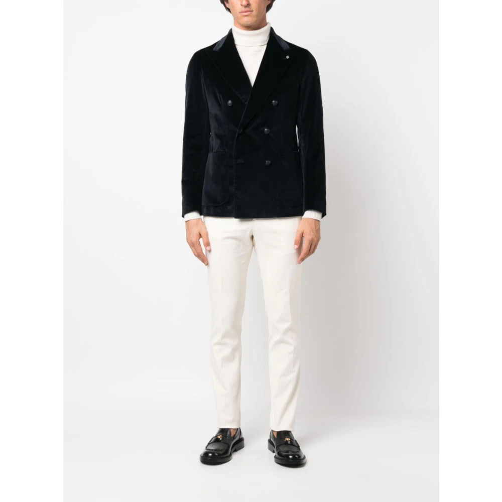 Tagliatore Velvet Blazer in Meerdere Kleuren Blue Heren