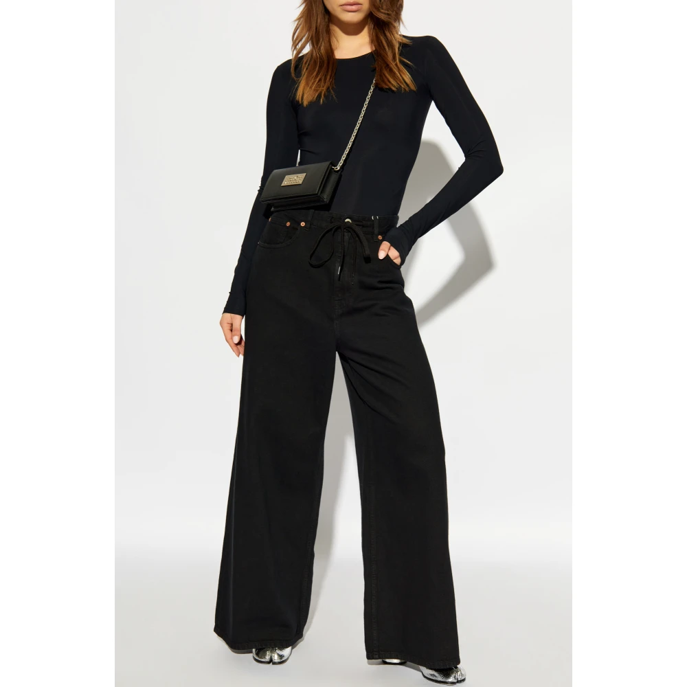 MM6 Maison Margiela Lange mouw bodysuit Black Dames