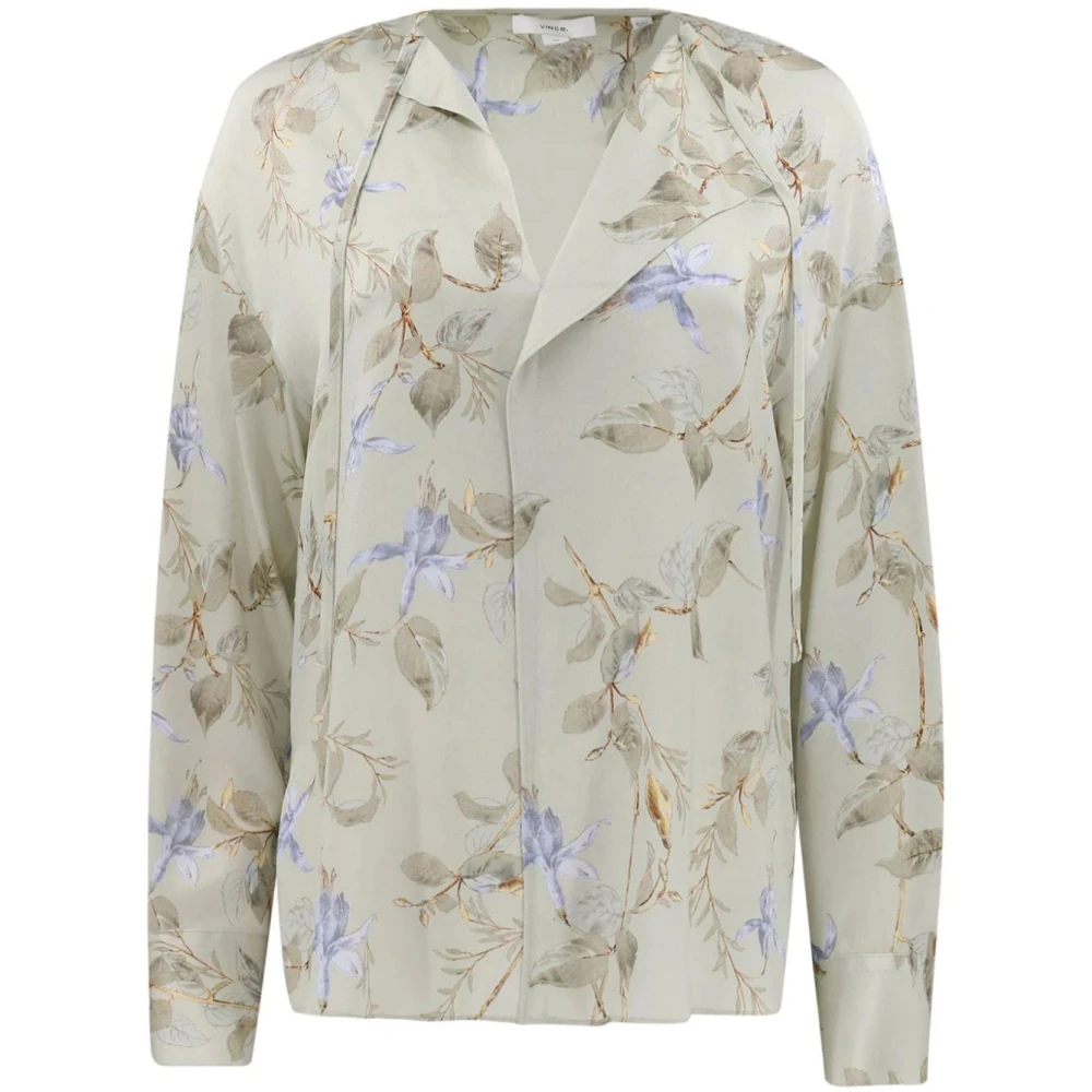 Vince Zijden Bellflower Gedrapeerde Strik Blouse Multicolor Dames