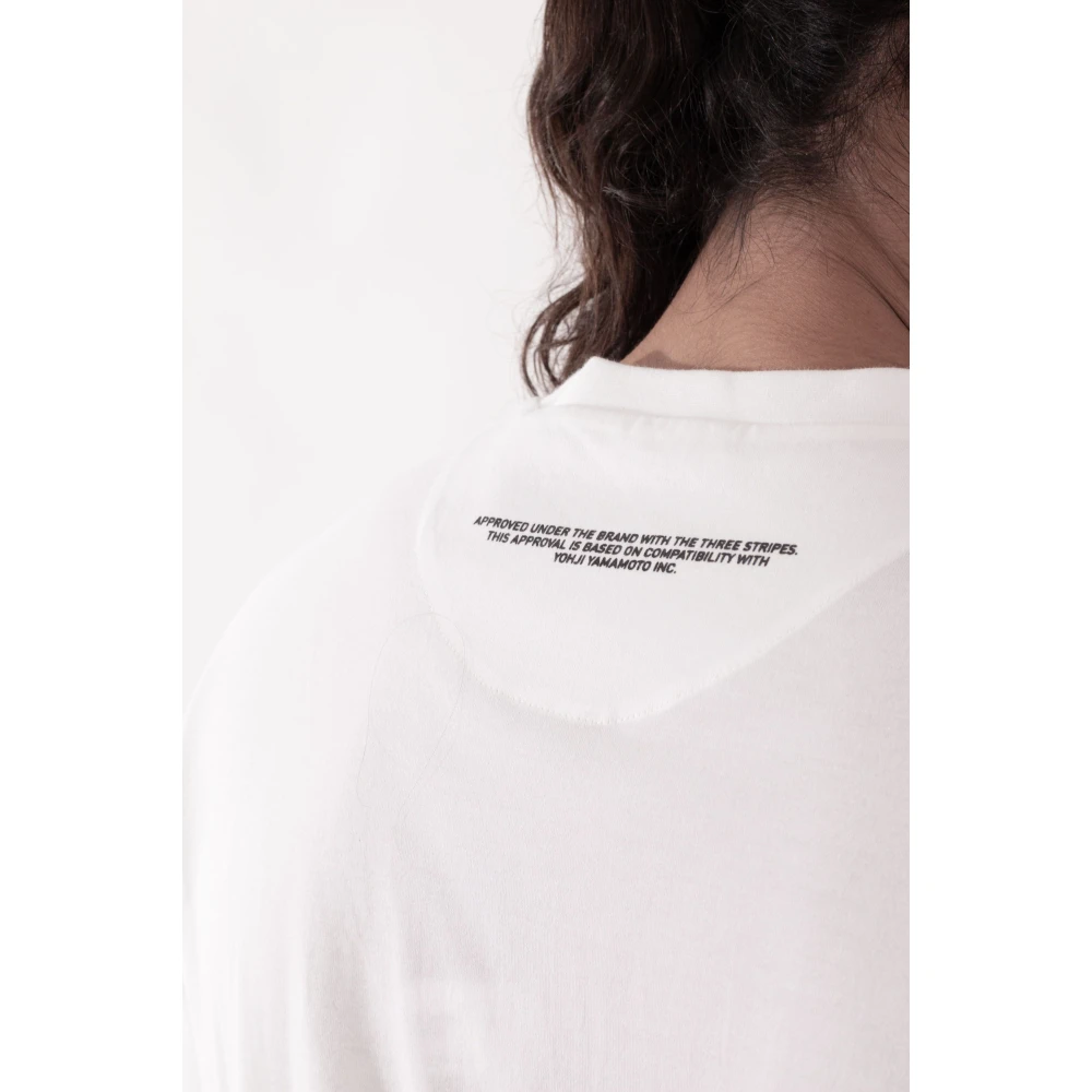 Y-3 Krijtwit Faded Logo Tee White Heren