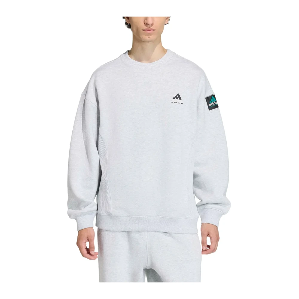 Adidas Men's Gray Long Sleeve Training Tops, L, Equipt Crewneck