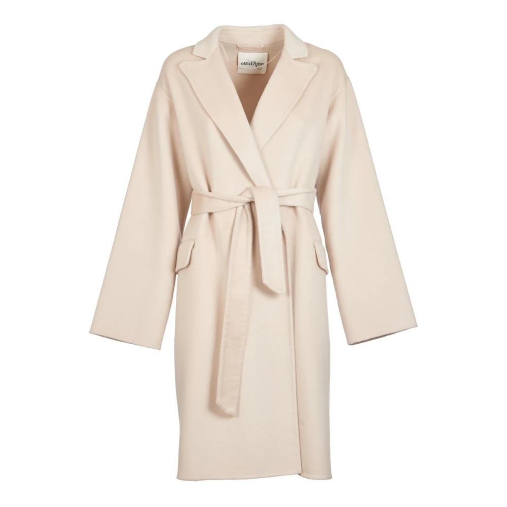 Ottod'Ame Beige Mantel met Riem Beige Dames