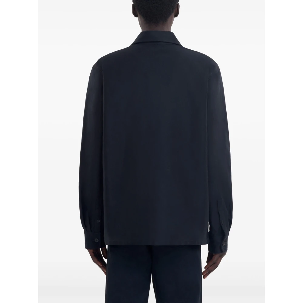 Marni Navy Blauwe Twill Overhemd Black Heren