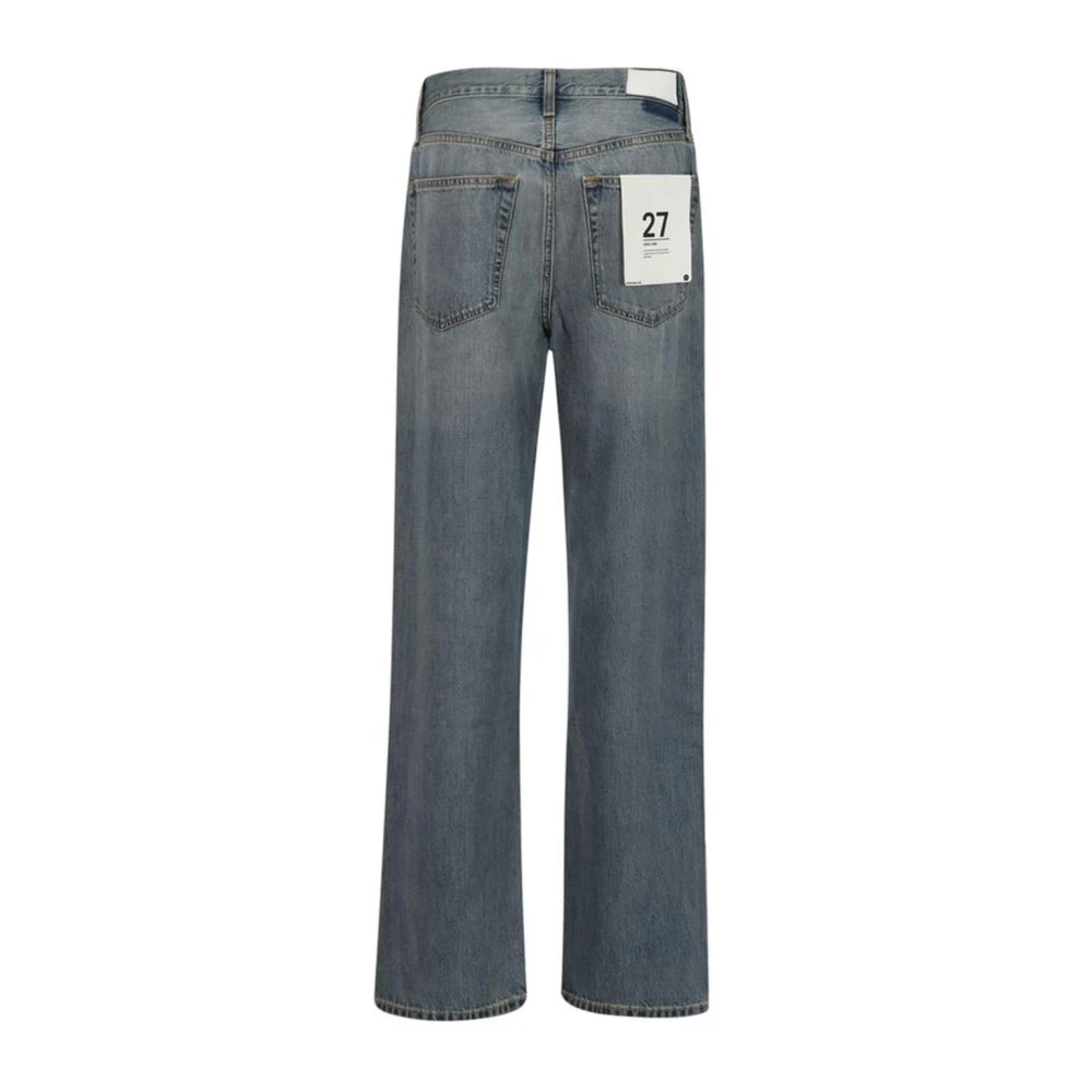 Re Done Klassieke katoenen jeans met leren patch Blue Dames