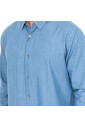 chemise-bleue-manches-longues-col-revers