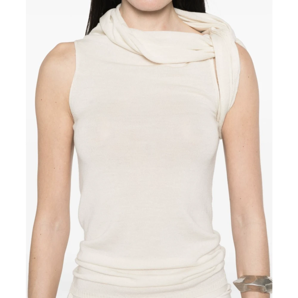 Rick Owens Twist Top Shirt Beige Dames