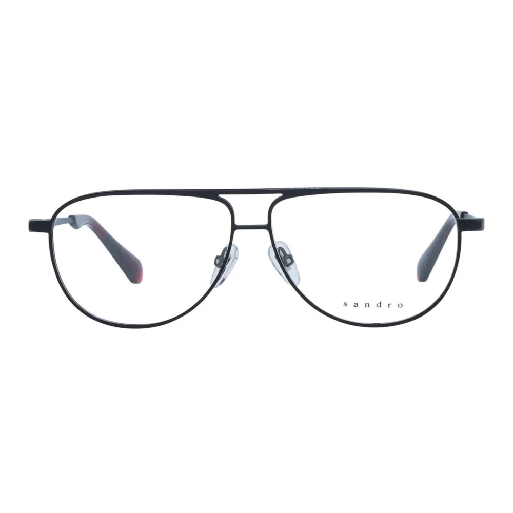 sandro Zwarte Aviator Optische Monturen Roestvrij Staal Black Heren