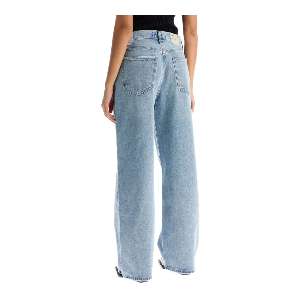 Agolde Versleten Baggy Jeans Blue Dames