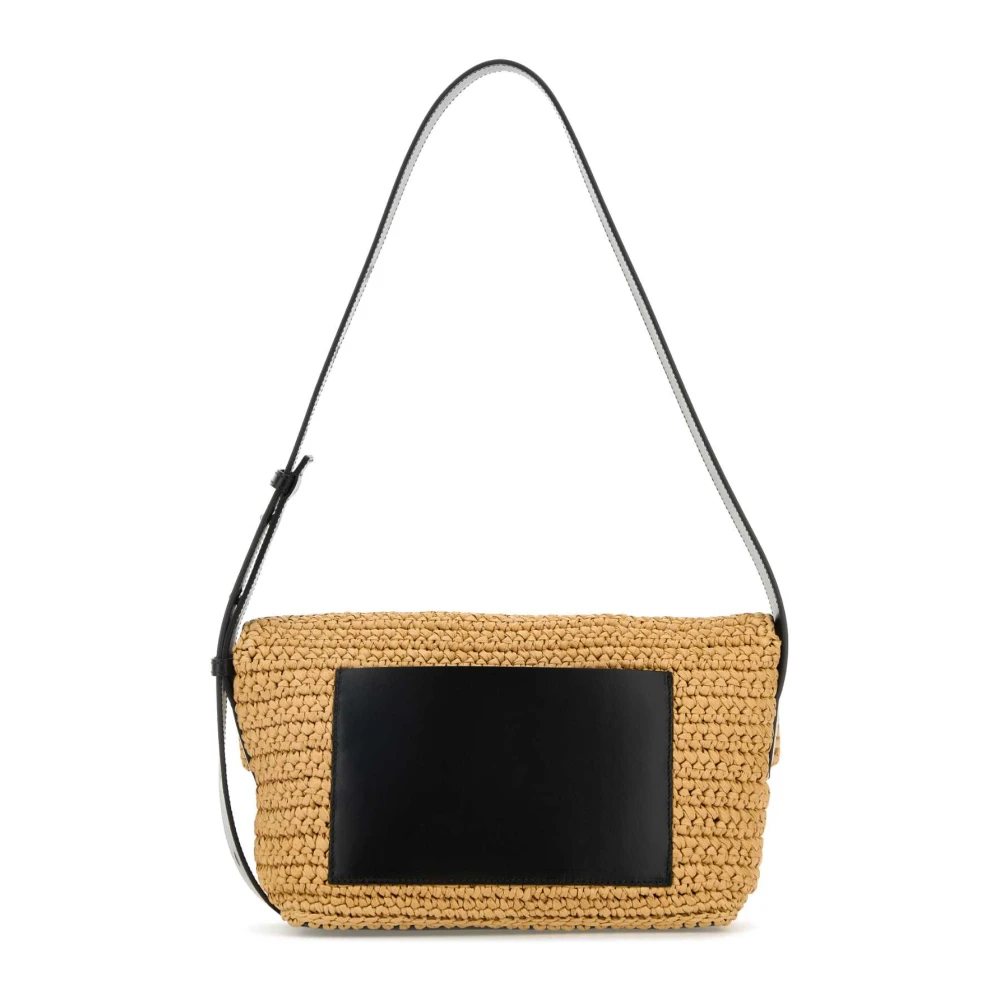 Jil Sander Raffia Crossbody Tas Beige Dames