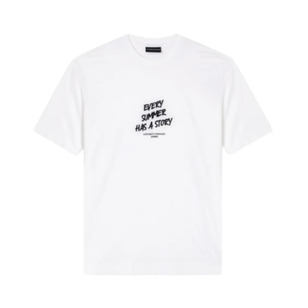Emporio Armani Mannelijk Wit T-Shirt Met Korte Mouwen