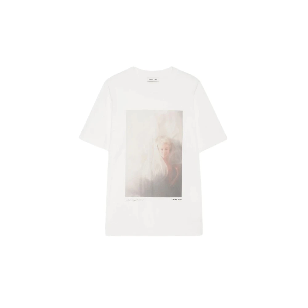 Anine Bing Korte mouw Faded T-shirt Marilyn Monroe White Dames