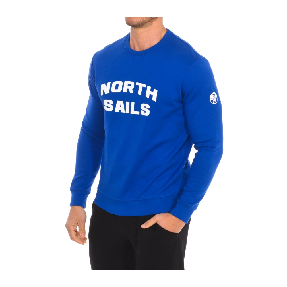 North Sails Men's Blue Sweatshirts, 2XL, Ribbed Crew Neck Sweatshirt