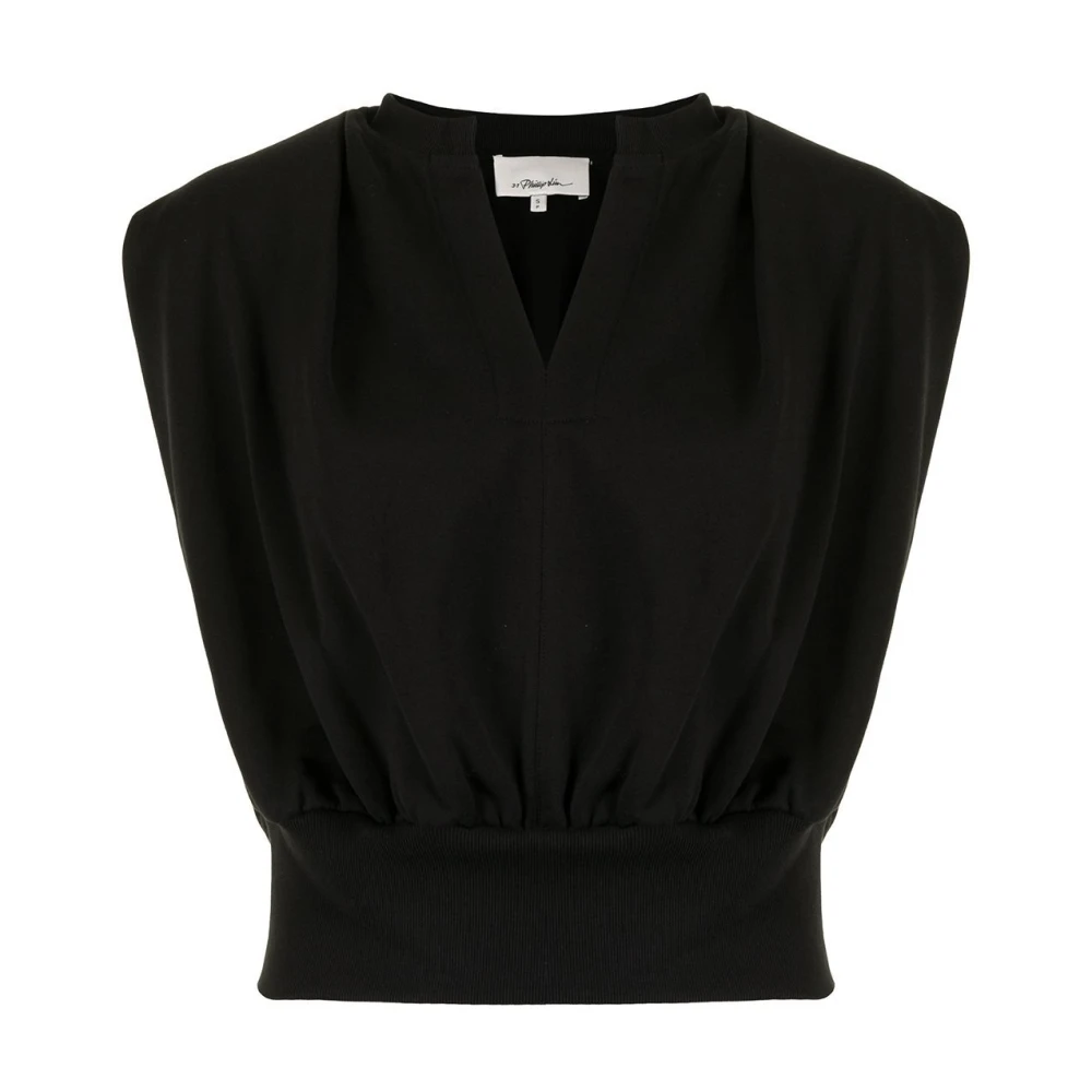 3.1 phillip lim Mouwloze French Terry Top Black Dames