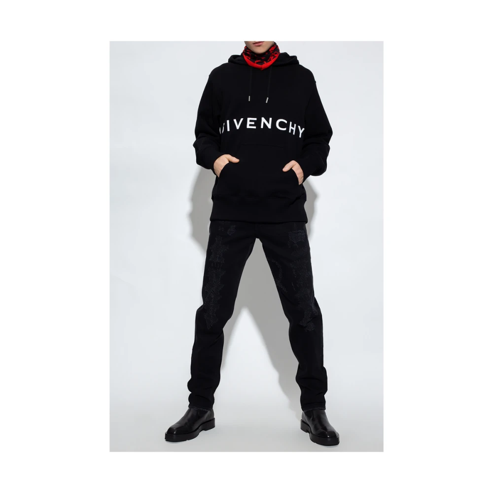 Givenchy 4G Embroidered Hoodie Black Heren