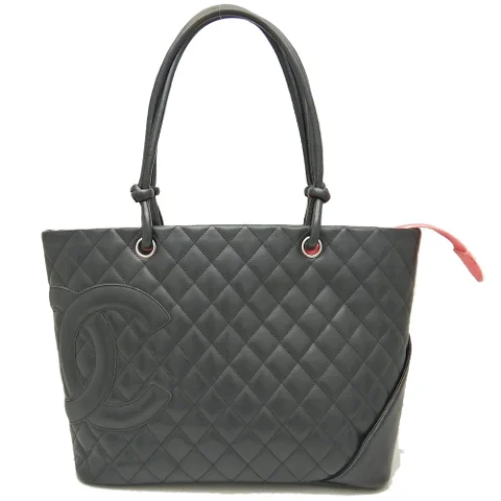 Chanel Vintage Pre-owned Leather totes Black Dames