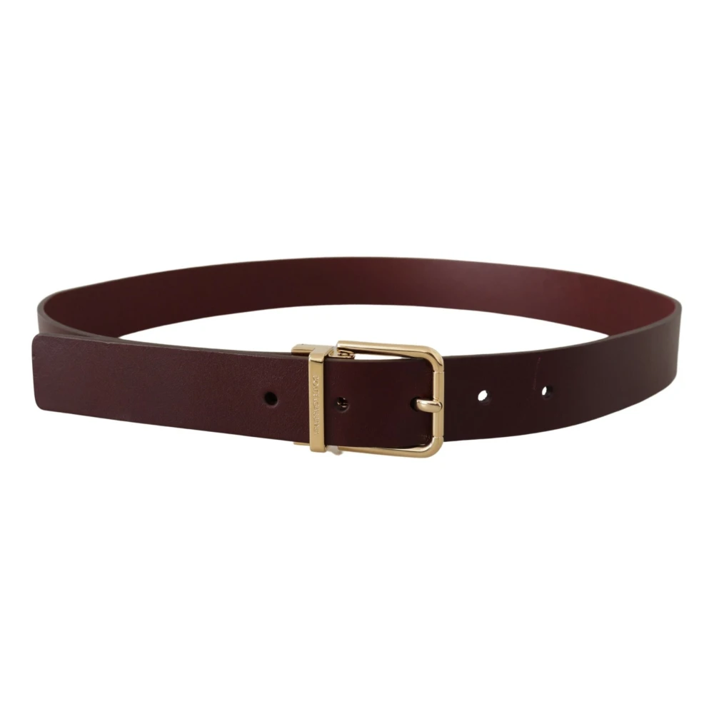 Dolce & Gabbana Elegante kastanjebruine leren riem Brown Heren