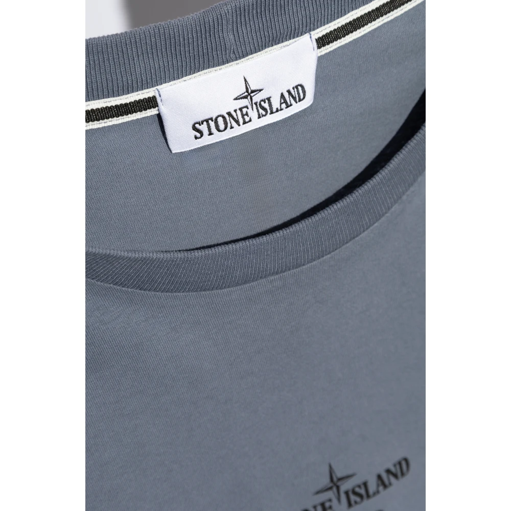 Stone Island T-shirt met logo Blue Heren