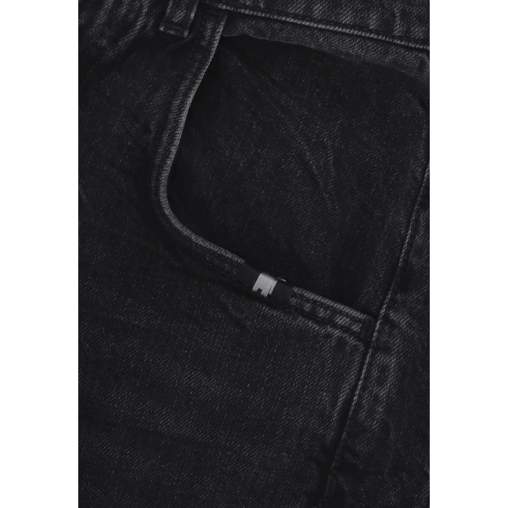 Amish Zwarte Denim Hoge Taille Wijde Pijp Jeans Black Dames