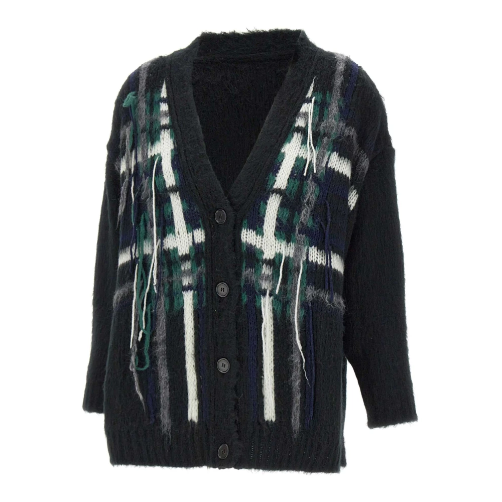 Iceberg Mohair Vest Zwart V-Hals Trui Black Dames