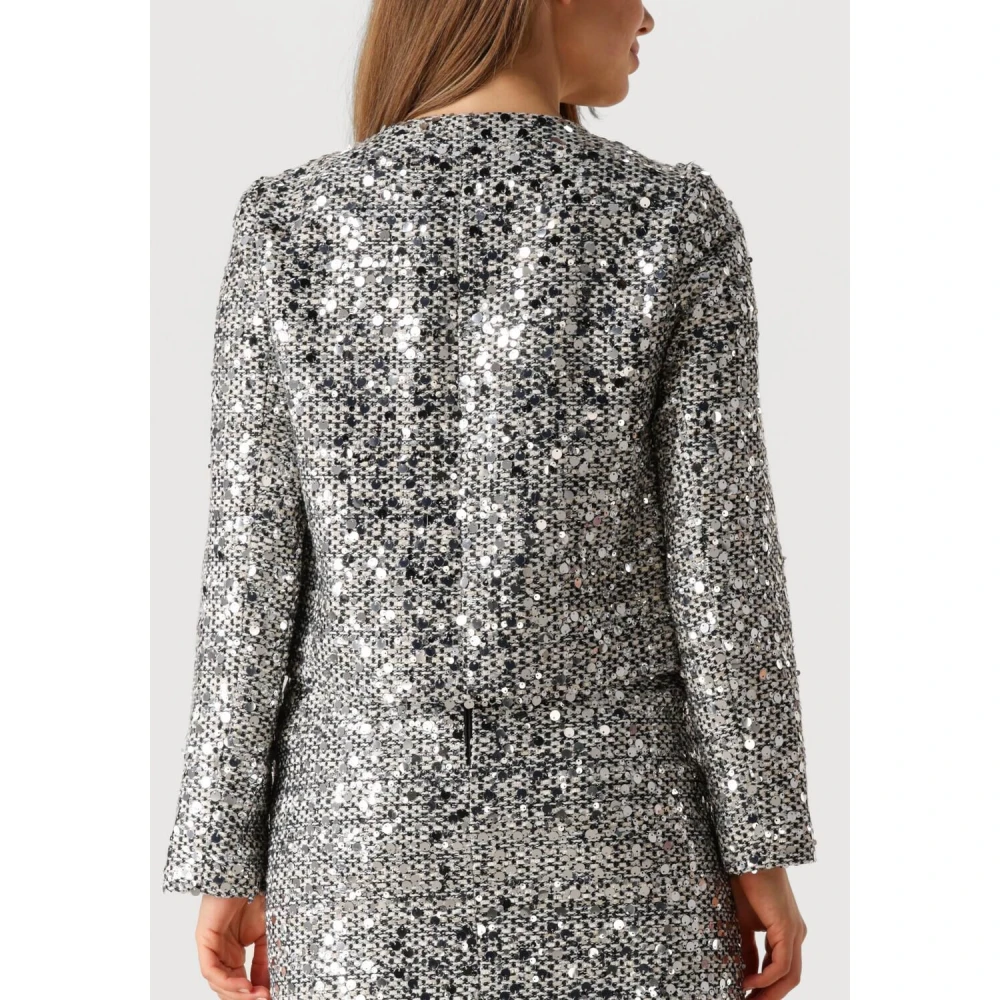 Co'Couture Pailletten Cocktailjasje voor vrouwen Gray Dames