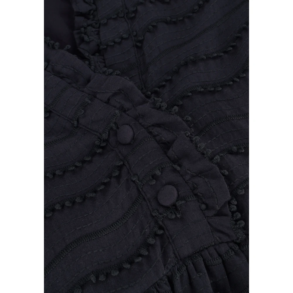 Co'Couture Navy Midi Puff Jurk Blue Dames