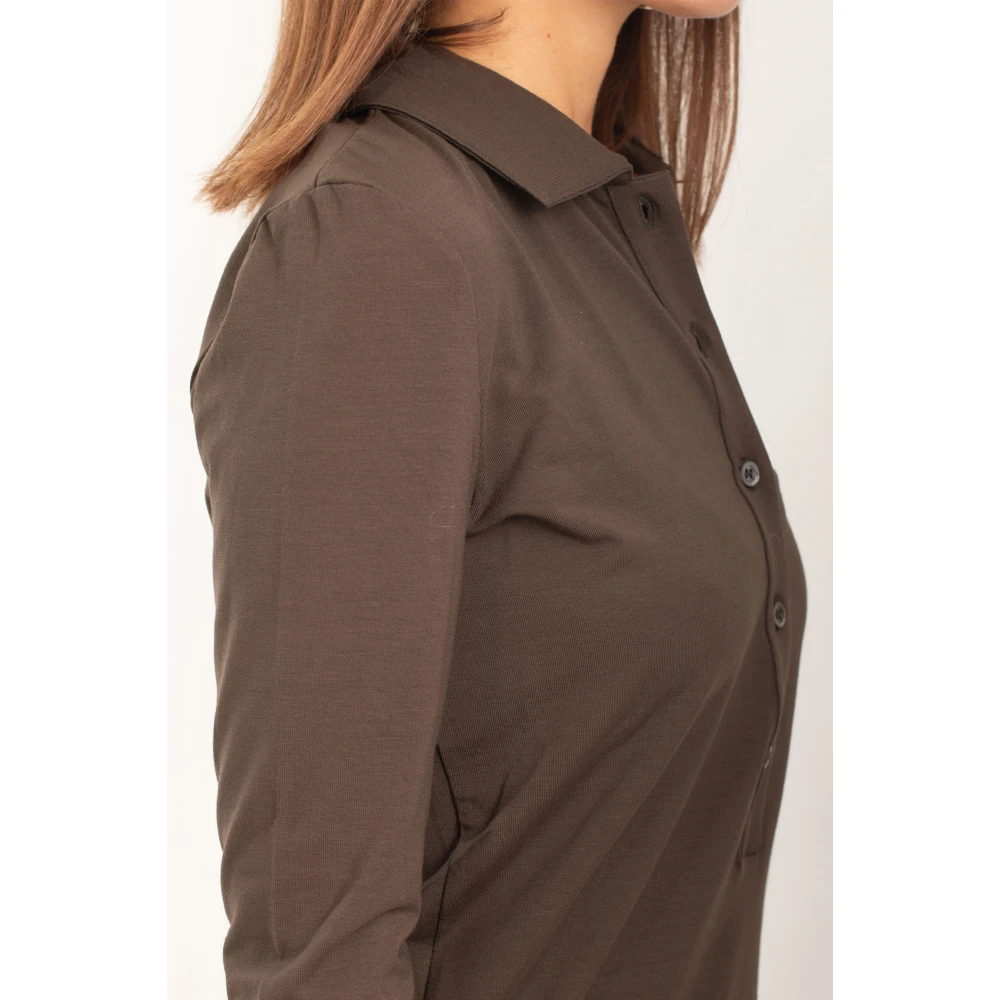 pinko Geborduurd Poloshirt Brown Dames