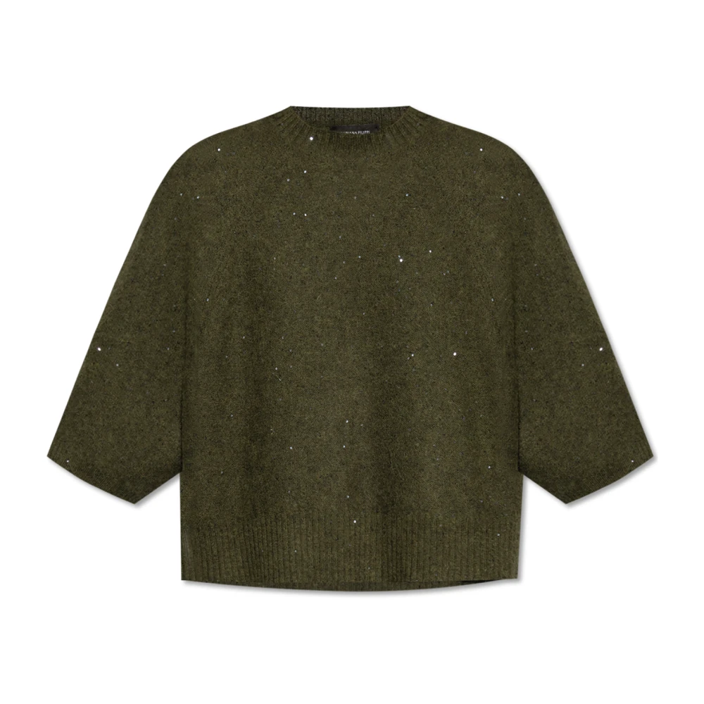 Fabiana Filippi Grijze wollen longsleeve T-shirt Green Dames