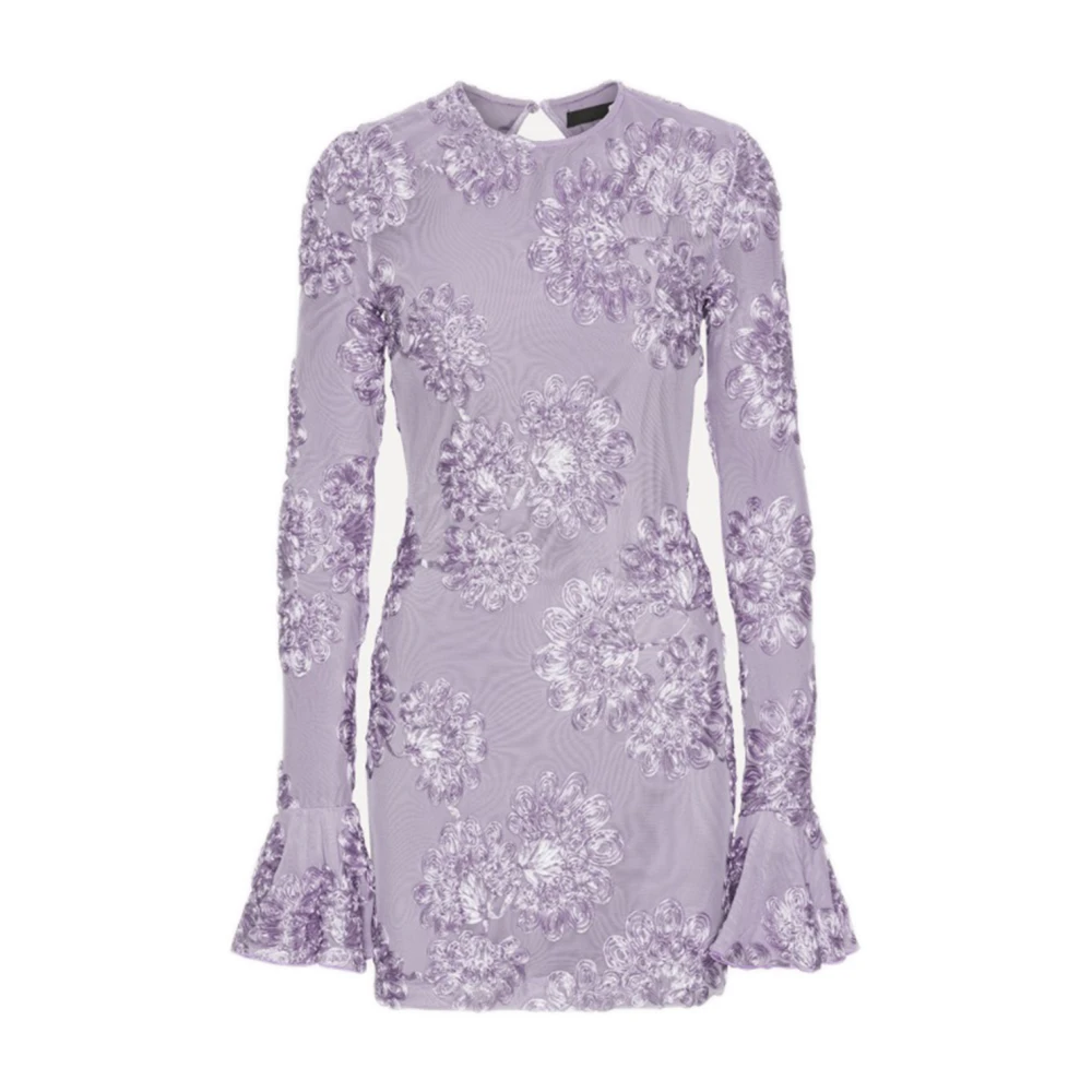 Rotate Birger Christensen Women's Lilac 3D Mesh Mini Dress