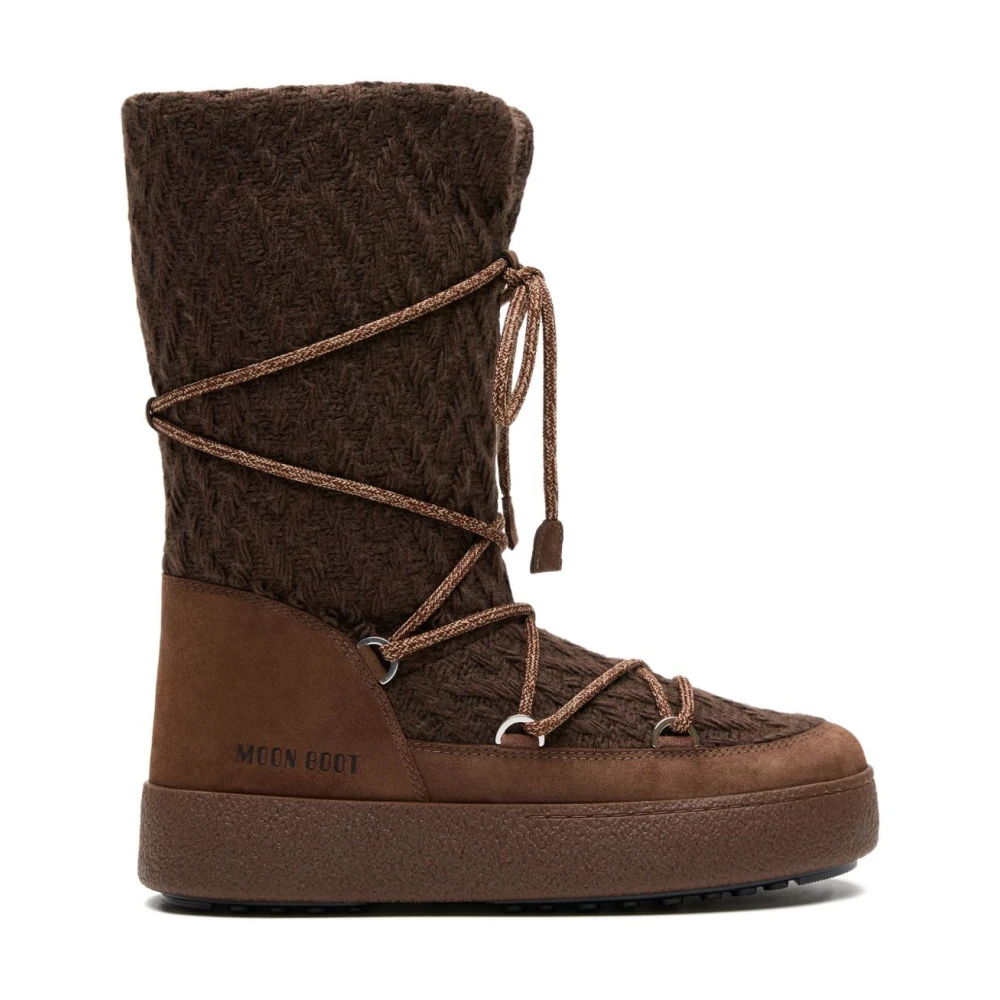 Moon Boot Women's Brown Winter Boots, 6 Uk, Ltrack Knit Boots
