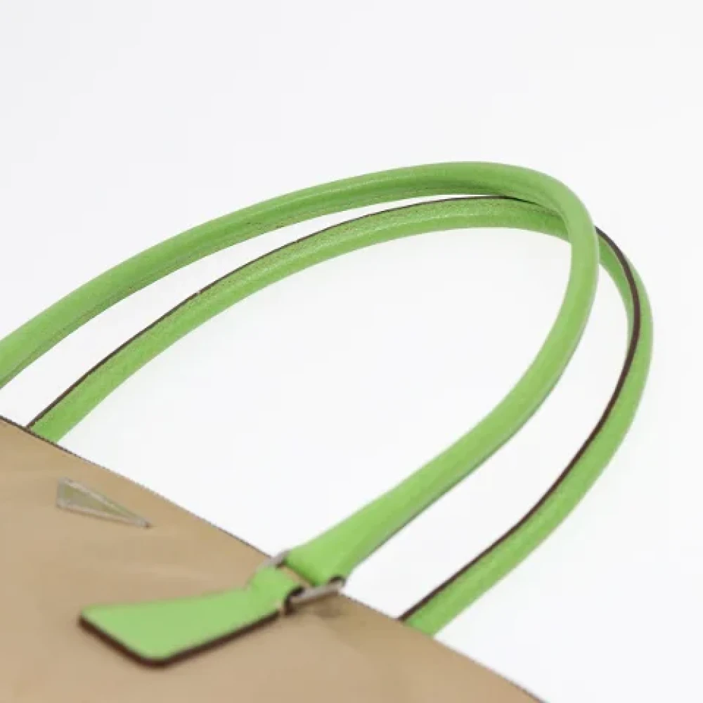 Prada Vintage Pre-owned Canvas prada-bags Beige Dames