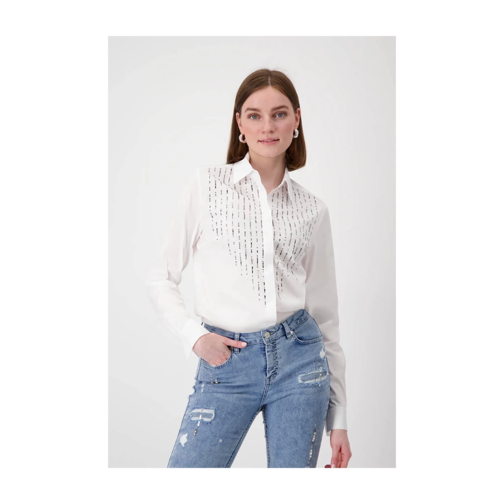 monari Lange Mouw Blouse White Dames